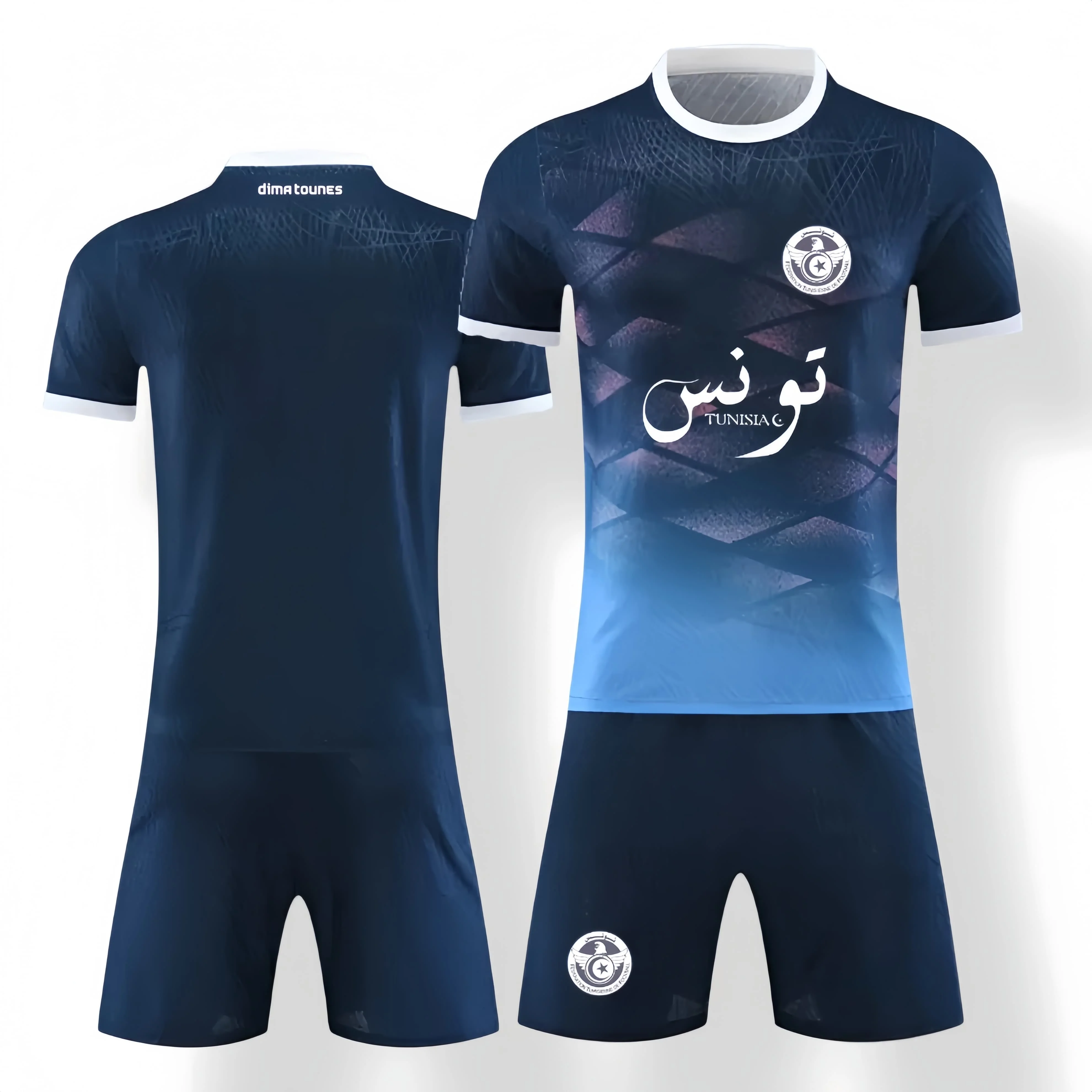 

Tunisia Soccer Jersey Set Breathable National Team Football Uniform with Shorts Kit Men's Sportswear Plus Size