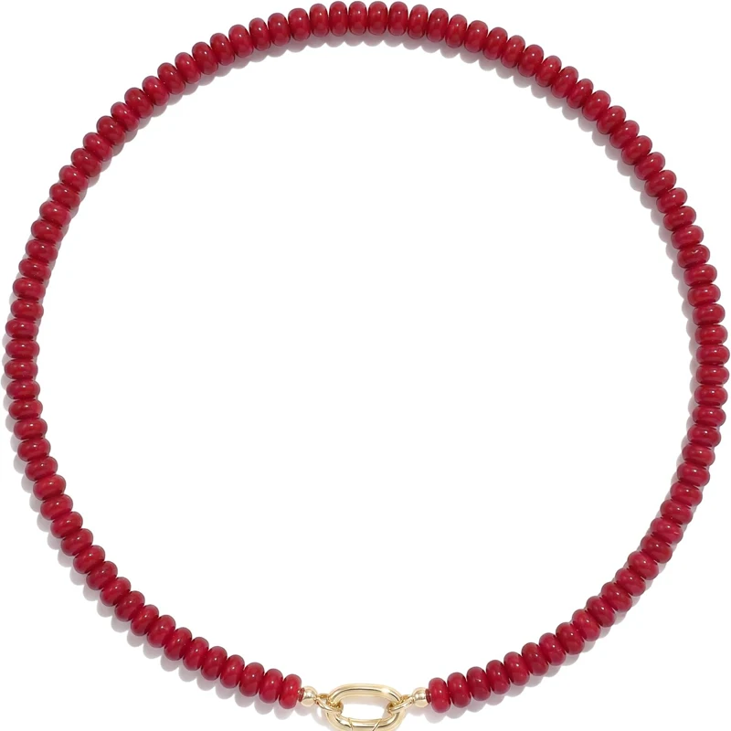Image of Perlen-Edelstein-Halsketten für Frauen Böhmische Farbige Choker Naturstein-Perlen Sommer Strand Handgemachter Schmuck Halsketten