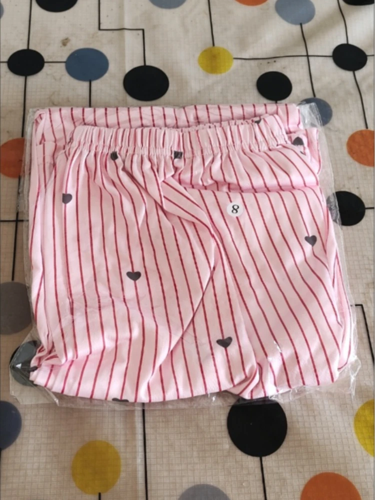 

Женские пижамные брюки с эластичным поясом на шнурке, свободные, широкие, мягкие, для сна и отдыха, летние, в полоску с принтом в виде сердец