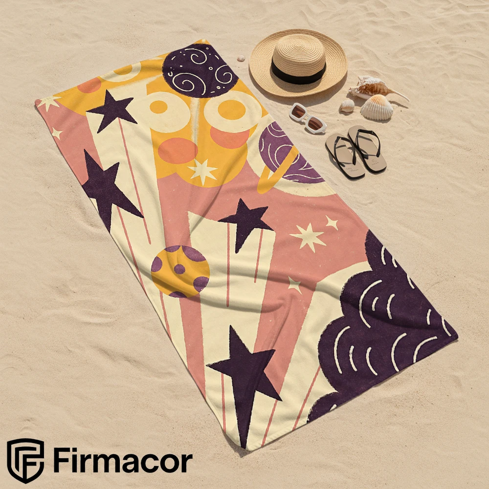 Retro Space Microfiber Beach Towel Quick Dry Sand Free Oversized Soft Absorbent Bath Towel for Swimming Pool Travel Gym