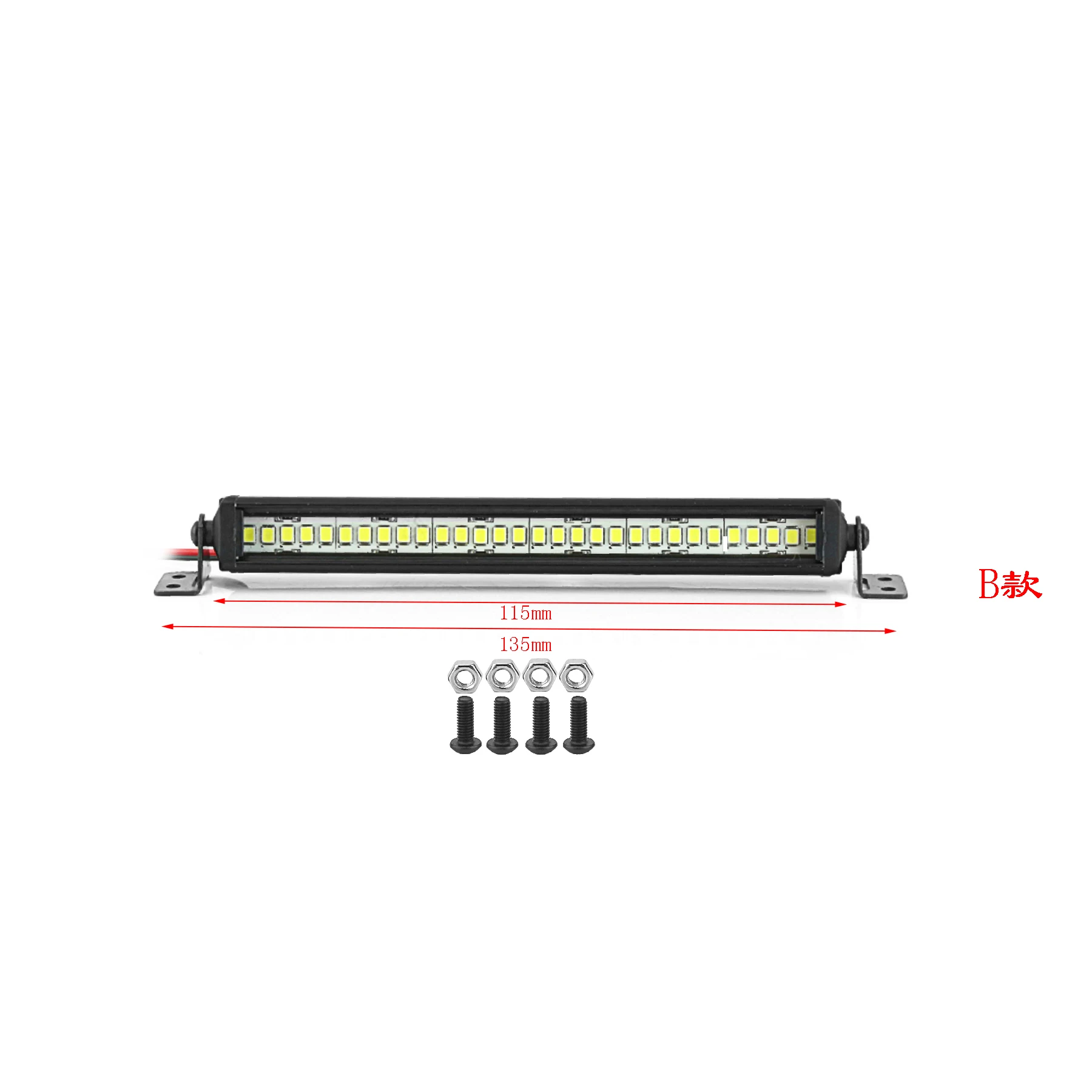 55/75/95/115/135/215mm LED Light Bar Roof Lamp Lights for Axial SCX10 90046 Traxxas TRX4 Slash Rustler 1/8 1/10 RC Car Upgrade