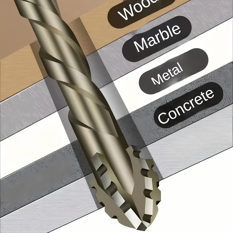 Набор из 9 зубчатых эксцентриковых сверл с канавкой, сухое сверление бетона, плитки, керамики, дерева и кладки, многоцелевой комплект кольцевых пил