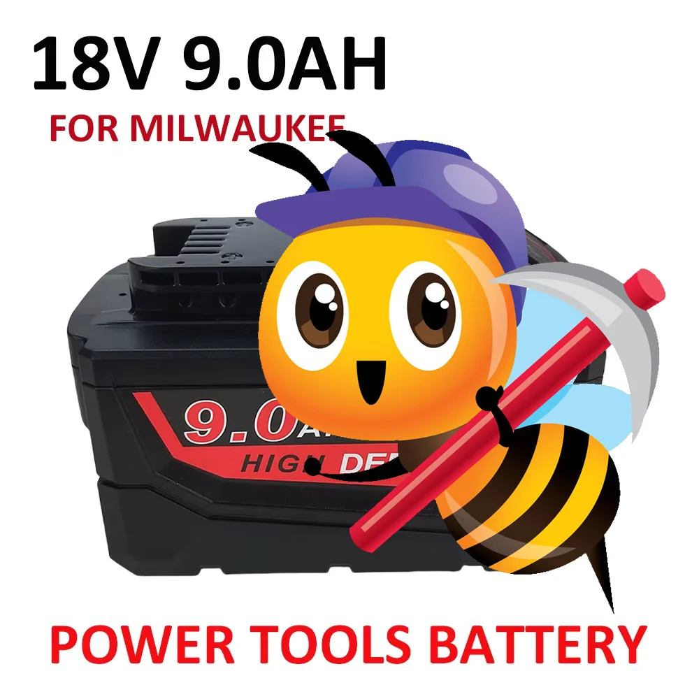 

Applicable to For Milwaukee M18 48-11-1860 48-11-1850 48-11-1840 Tool Battery 18V Lithium Replacement Battery 9Ah high-capacity