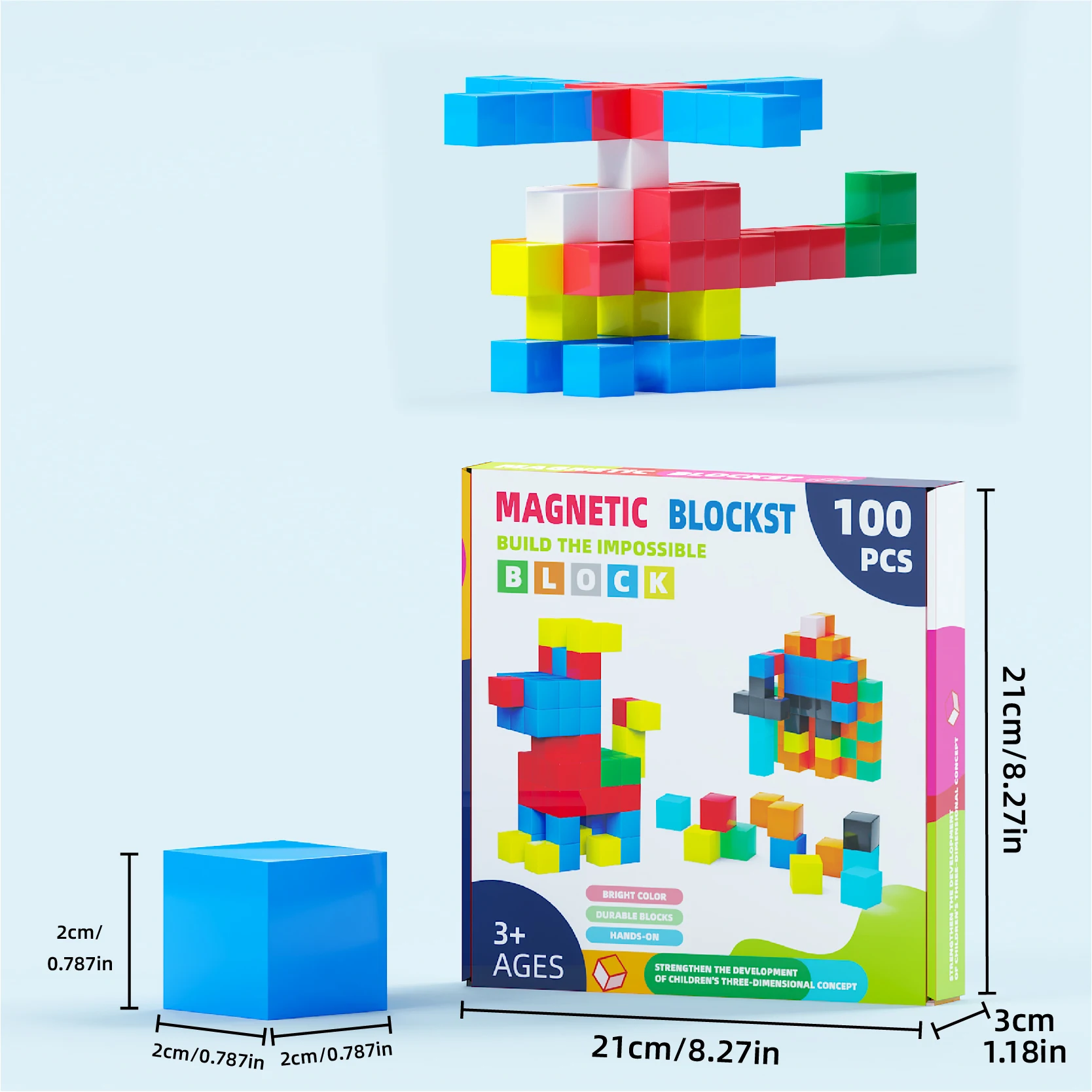 Magnetische bouwstenen Magnetische kubussen Educatief STEM Montessori Zintuiglijk voor kinderen van 3+ jaar oude jongens en meisjes Magneetspeelgoed