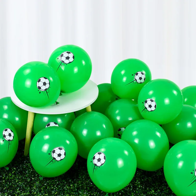 10P 12inch Black White Green Football Latex Balloons Football Pitch Decoration Football Theme Birthday Party Decoration Supplies