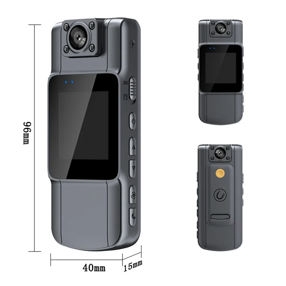 HD4K Pocket Bodycam Wearable Mini Camera With HD IPS Screen 180 Rotatable Len And Back Clip Full HD Police Body Recorder