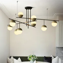 Alluria Linear Chandelier Postmodern Style glass ball light Light Art Design Hotel Hall Decoration kitchen decor light