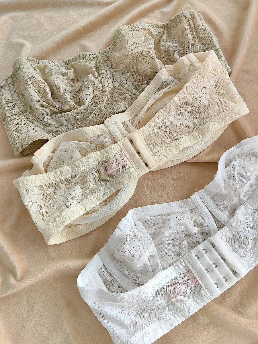 KUCLUT  large size large cup lingerie non-slip anti-glare summer thin section bustier type strapless bra ultra-thin