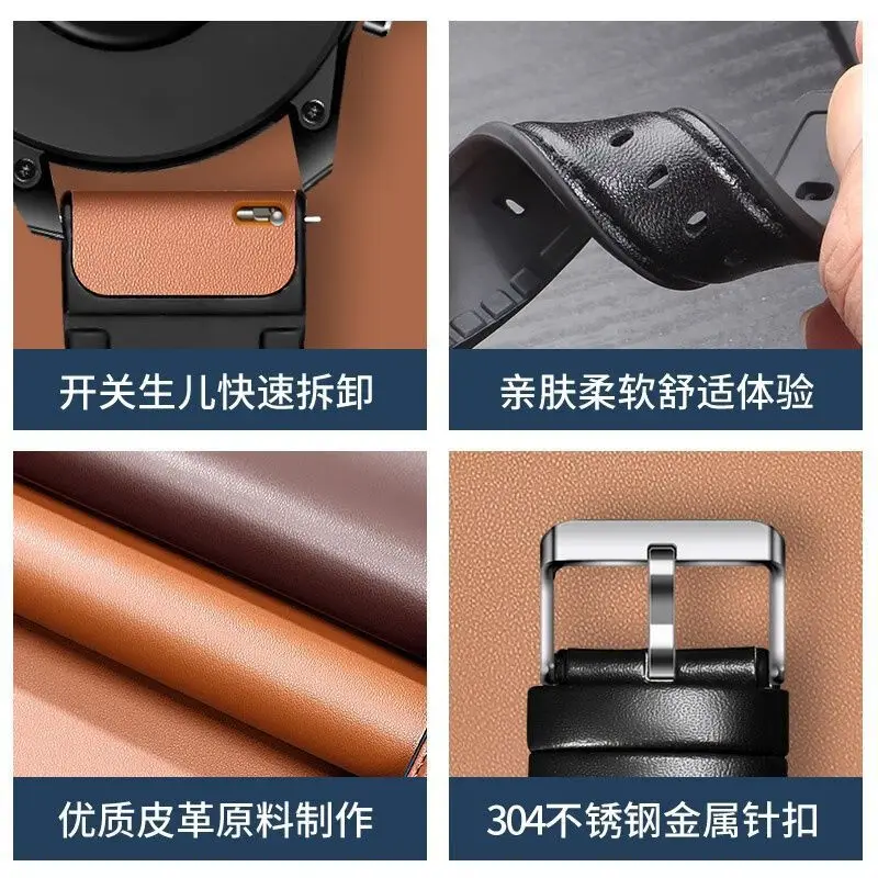 Bracelet de montre en cuir véritable pour Garmin Forerunner, bracelet de luxe, silicone, ceinture, 165, 965, 955, 265S, 255S, 158, 245, 645, 745