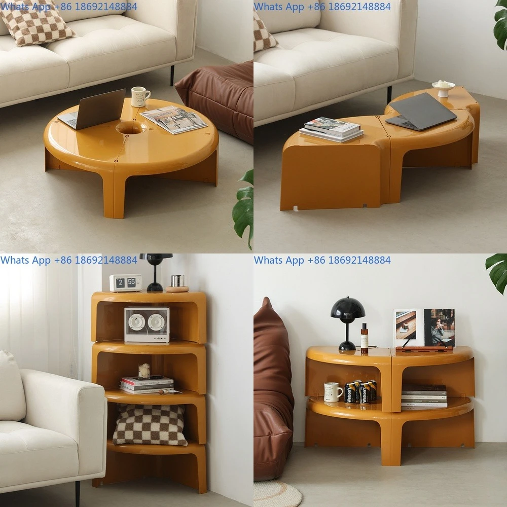 

Round Coffee Table for Small Spaces Creative Design Easy to Assemble Modular Side Table for Living Room Use