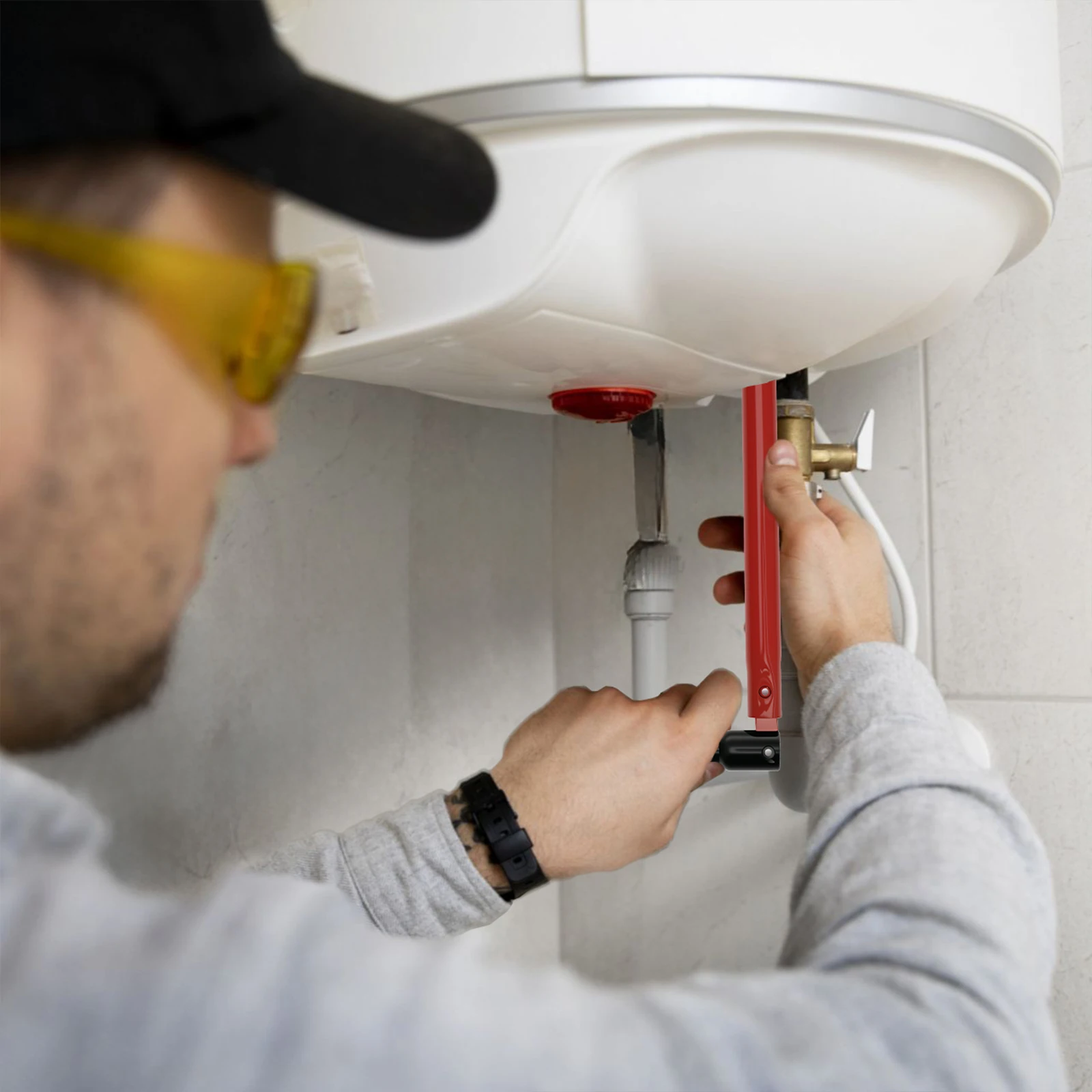 بالوعة صنبور وجع المطبخ الحمام الحنفية تركيب أداة الكربون الصلب الحنفية وجع أدوات إصلاح أنابيب المياه متعددة الوظائف #6