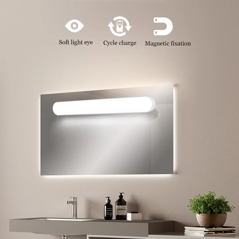 LED Makeup Morror Light Vanity Book Light 5V USB 30CM Wall Lamp  Eye Protection  Hanging Magnetic Lamp Touch Switch Night Light