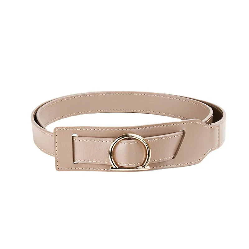 Women's Genuine Leather with No Holes Design High-end Feeling Waist Cinching Belts,slimming Suit Jacket Belt Trendy Woman Belt