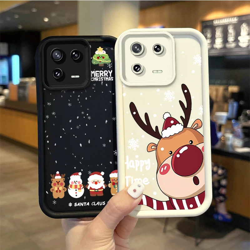 

Christmas Santa Claus Elk Phone Soft Case For XiaoMi 14 13 12 11T Pro 13 12 11 Lite Poco F6 F5 X5 X3 Pro Silicone Washable Cover