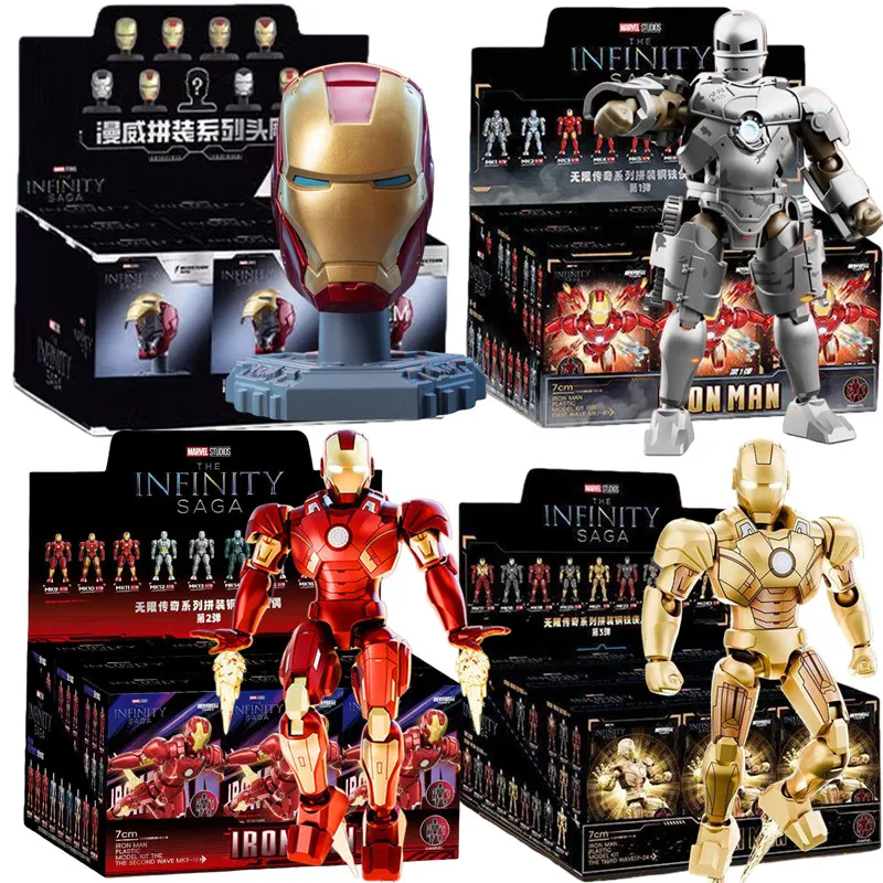 Avengers Tony Stark Iron Man MK9 MK17 MK18 MK19 MK20 MK21 MK22 MK23 MK24 Actionfigur Zusammengebaute Spielzeuge Überraschungs-Blindbox Geschenke