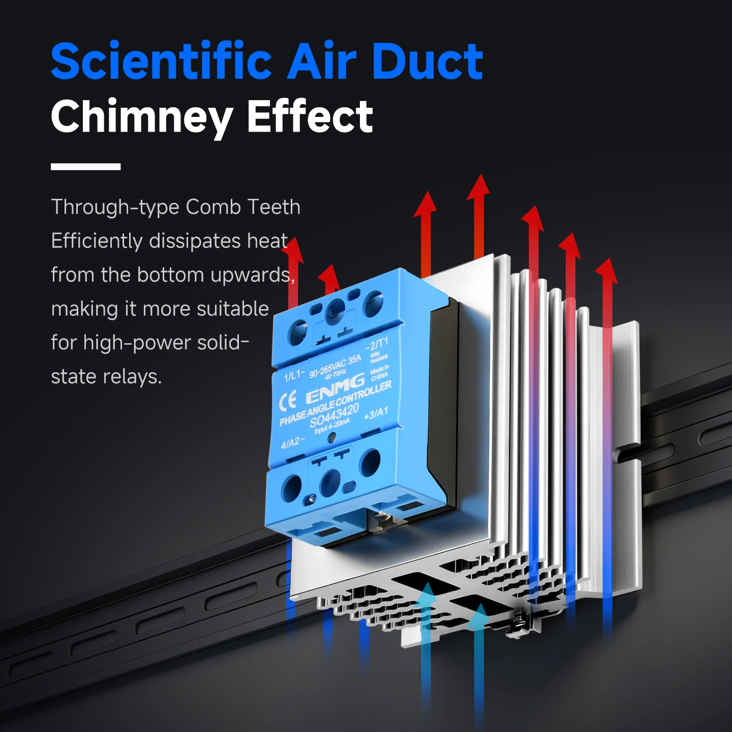ENMG SSR High Power Solid State Relay Heat Sink 2 High Thermal Conductivity Single Phase Heat Sink Radiator Mount Aluminum Alloy