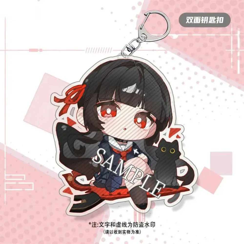 Wuthering Waves Denia Hiyuki Aemeath Q-version Keychain Game Characters Cosplay Phone Strap Acrylic Bag Pendant Student Gift