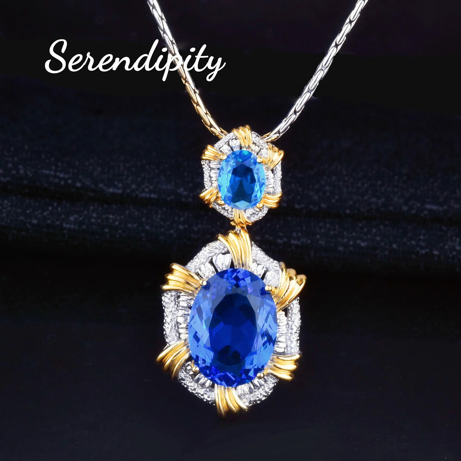 Foydjew Retro Simulation Color Gemstone Jewelry Sets Inlaid Paraiba/Green/Blue Pendant Necklaces Earrings Bracelets Rings Set