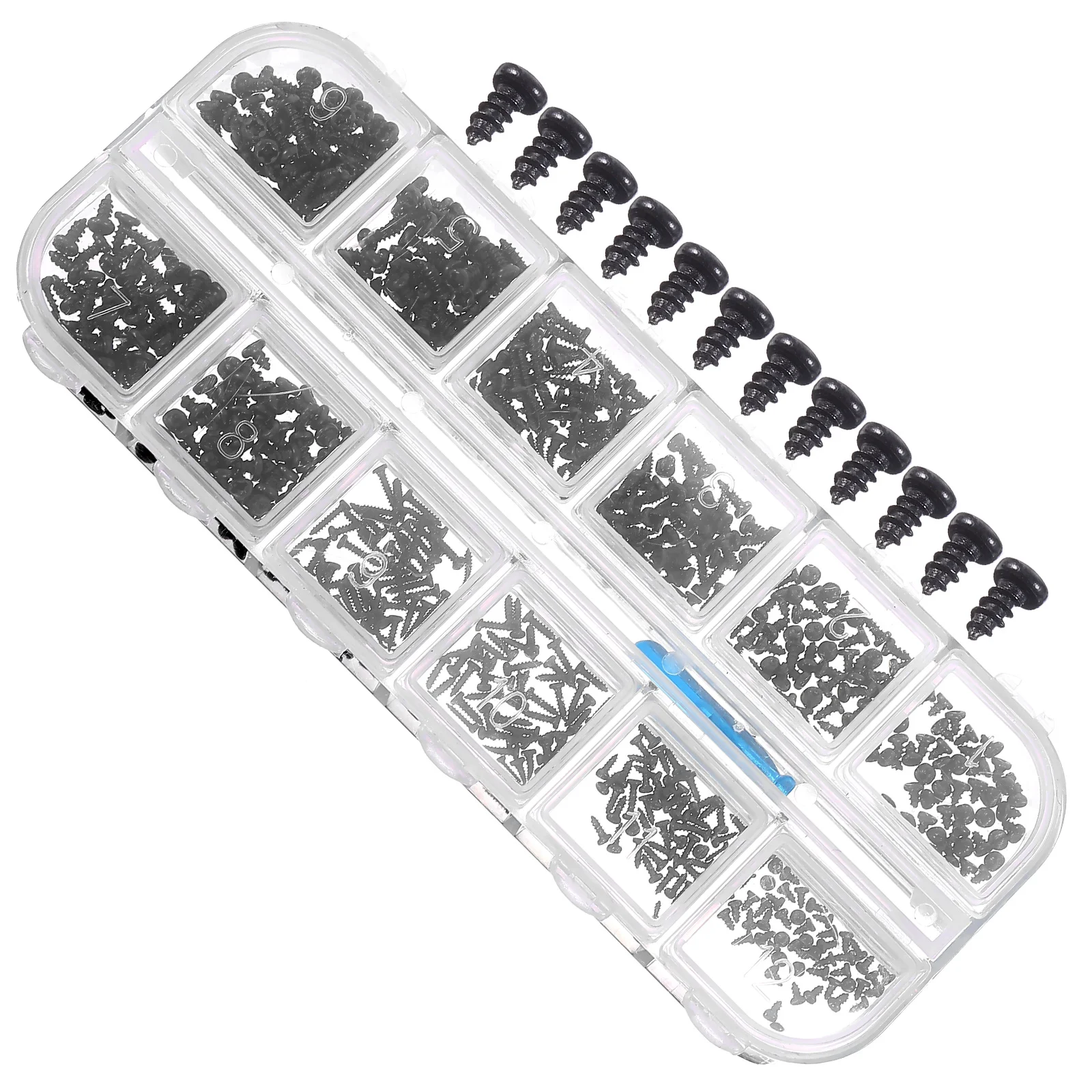 

601pcs Self-Tapping Screws Assortment Kit Carbon Steel Pan Head Fasteners For Diy Wood Metal Plastic Projects Sheet Metal Screws