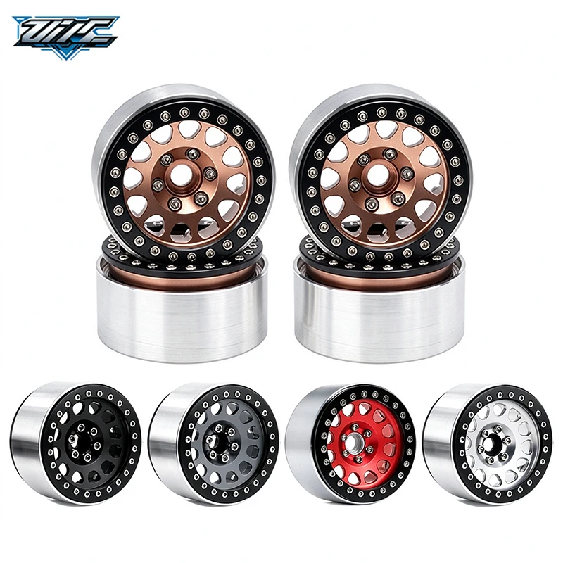 4Pcs Metal 1.9 Inch Beadlock Wheel Rims 12mm Hex for 1/10 HSP Redcat RC4WD Wraith Tamiya Axial SCX10 D90 HPI RC Crawler Car