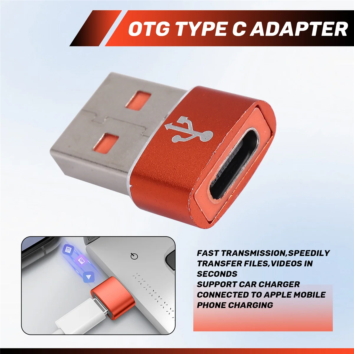 1 قطعة 6A نوع C إلى USB 3.0 OTG محول، Orange_BSH