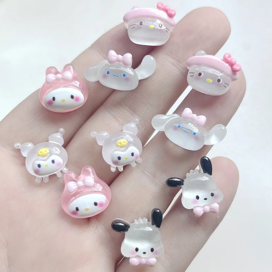 20pcs new transparent color Kawaii Animal resin Flat back decoration diy hair accessories Phone  decoration jewelry decoration