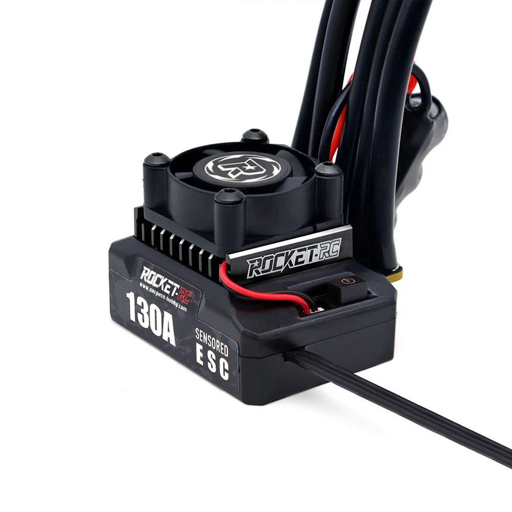 ROCKET-RC 130A Sensored Brushless ESC 6V/5A BEC mit Lüfter für 1/10 RC Car 380/390/540 Motor – Detail 6