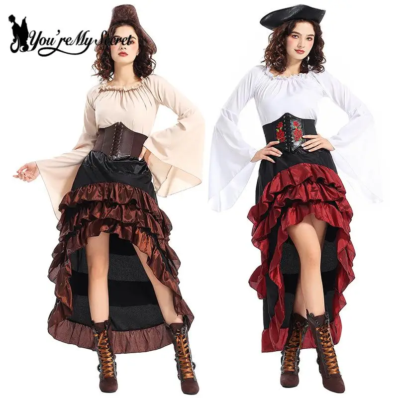 [You're My Secret] Carnival Retro Medieval Piracies Dress Retro Medieval Renaissance Dress Traditional European Clothing