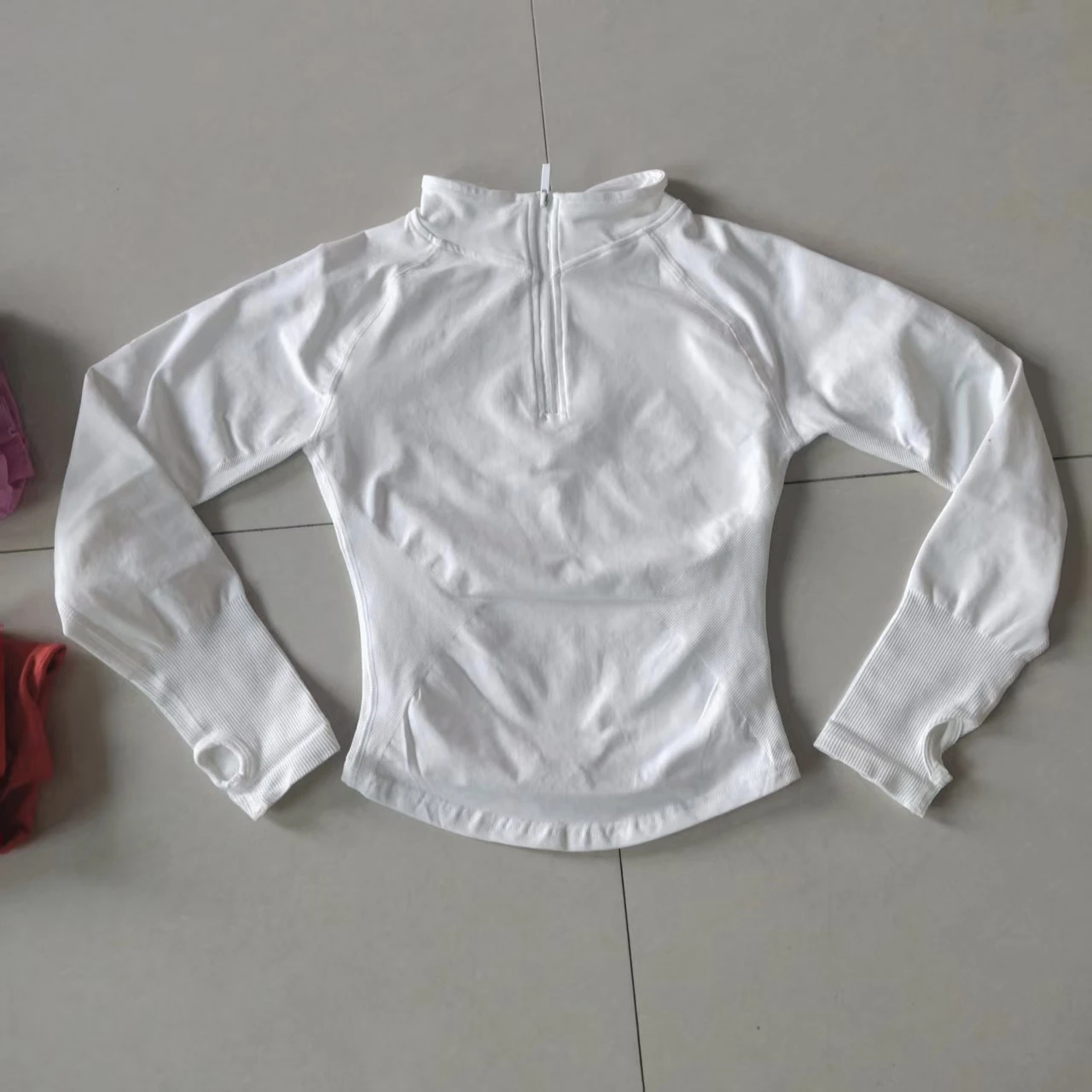 Dneyf D-Y-F dames workout top met halve rits, slanke, lange mouwen, compressie top voor yoga & gym training met aangepast label