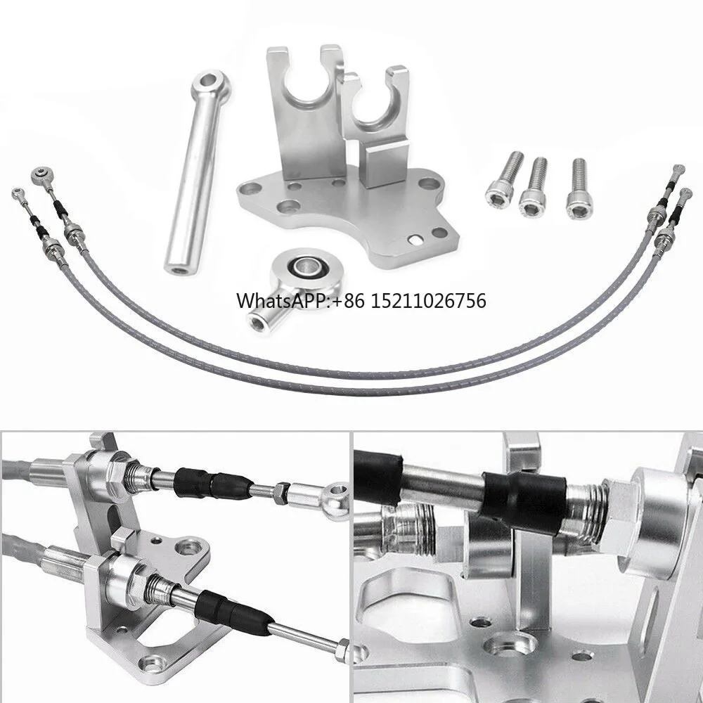 RSX Billet Auto Racing Gear Knob Short Shifter Box Assembly Cables Brackets Shift Linkage H22 H23 H F Series Swap