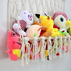 Stuffed Animal Storage Hammock Stuffed Animal Net Or Hammock Tear-Resistant Toy Organizer For Living Room Sling Mesh With Hooks