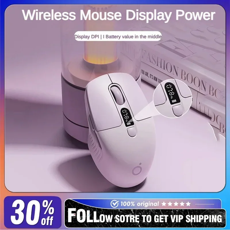 

EWEADN Q1 Mouse Wireless Bluetooth Dual Mode Screen Display Charging Model Lightweight Pc Laptop Accessories Office Mouse Gifts