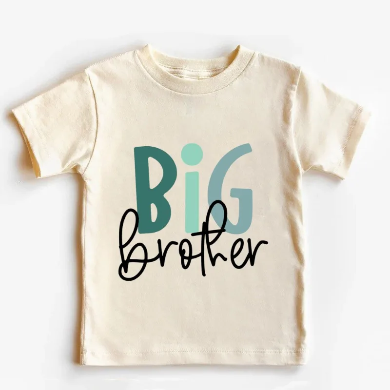 Big Brother/little Brother Print Family Brother Outfits Short Sleeve Kids -shirt+baby Romper Summer Retro Brother Outfit Clothes