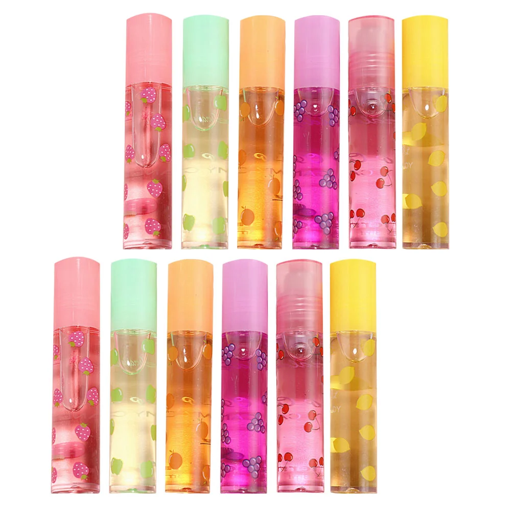 12-delige lipgloss fruitige smaken balsem transparante beschermer rollerball damescadeau plastic