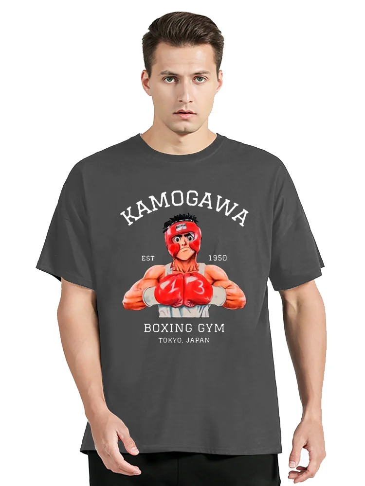 Anime Hajime No Ippo Kamogawa Boxing Gym T Shirt Men Women Makunouchi Takamura KGB Graphic T-Shirt Clothing Harajuku Streetwear