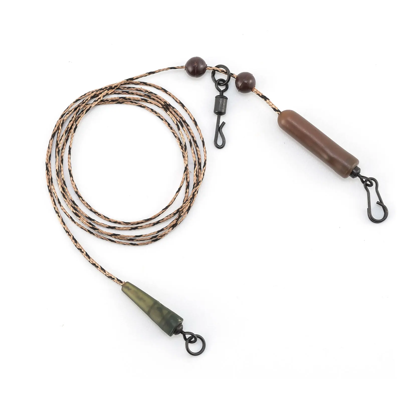 3pcs Leadcore Leader Carp Fishing Helicopter Rigs Line Ready Tied Leader PE Braided Line Chod With Quick Change Swivel 75cm