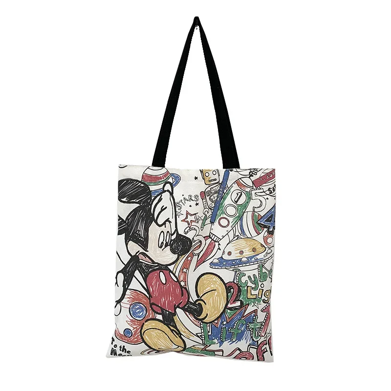 Disney mickey New Canvas Crossbody Bags Women One Shoulder Bag Girls Cartoon Cute Student Canvas Bag Disney Mickey Shoulder Bag