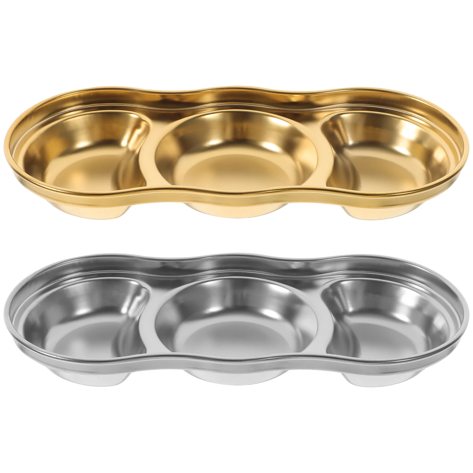 

2 Pcs Sauce Dipping Plates Stainless Steel Household Condiment Dishes Soy Vinegar Seasoning Easy Clean Multipurpose