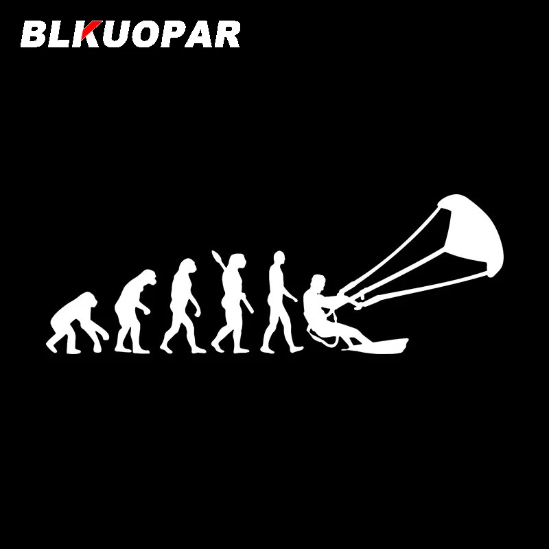 BLKUOPAR Kitesurfing Evolution Car Stickers JDM Creative Vinyl Decal Scratch-Proof Bumper Motorcycle Surfboard Car Accessories