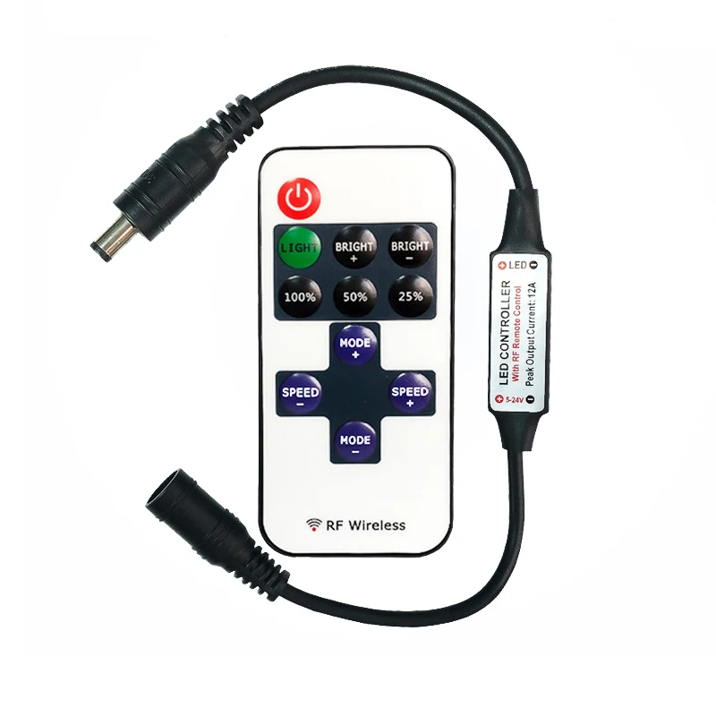 LED-Streifen-Controller, Mini-Dimmer, RF-Fernbedienung, DC 5 V, 12 V, 24 V, Controller für LED 5050 2835, Einzelfarbe