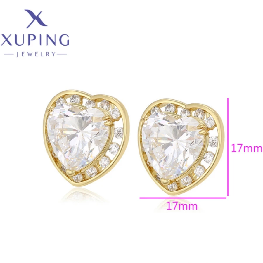 Xuping Jewelry Trendy New High Quality Charm Heart Light Gold Color Earring for Women Birthday Gift X000764804