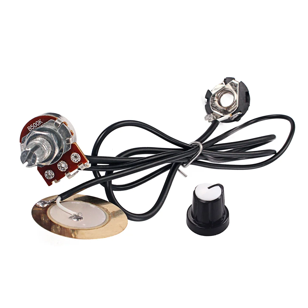 

1 Set 27mm Guitar Pickup Piezo B500K Potentiometer Transducer Amplifier with Output Jack and Round for Acoustic Guitar