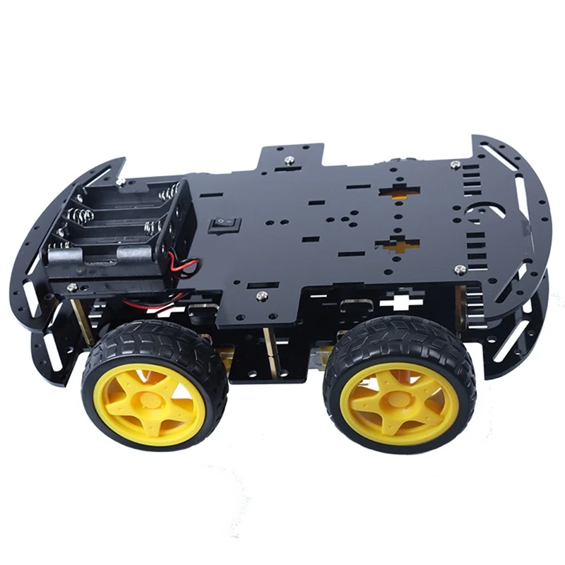 Intelligent Robot Assembly Car Kit DIY Kit Four-Wheel Drive Double Bottom Build Acrylic Base Car Learning Programmingkit