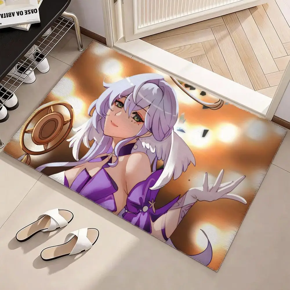 Honkai Star Rail Robin Floor Mat Soft Flannel Non-Slip Door Mat - Thickened Rug for Living Room Home Decor