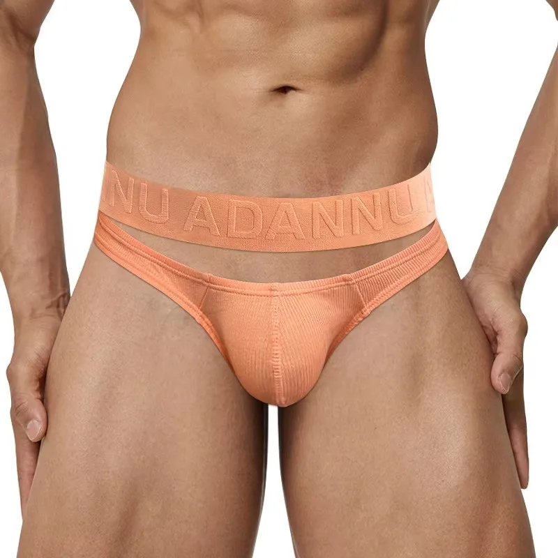 

Простые однотонные трусы с карманами, полуупаковка, дышащие хлопковые удобные треугольные брюки с заниженной талией, мужские AD793