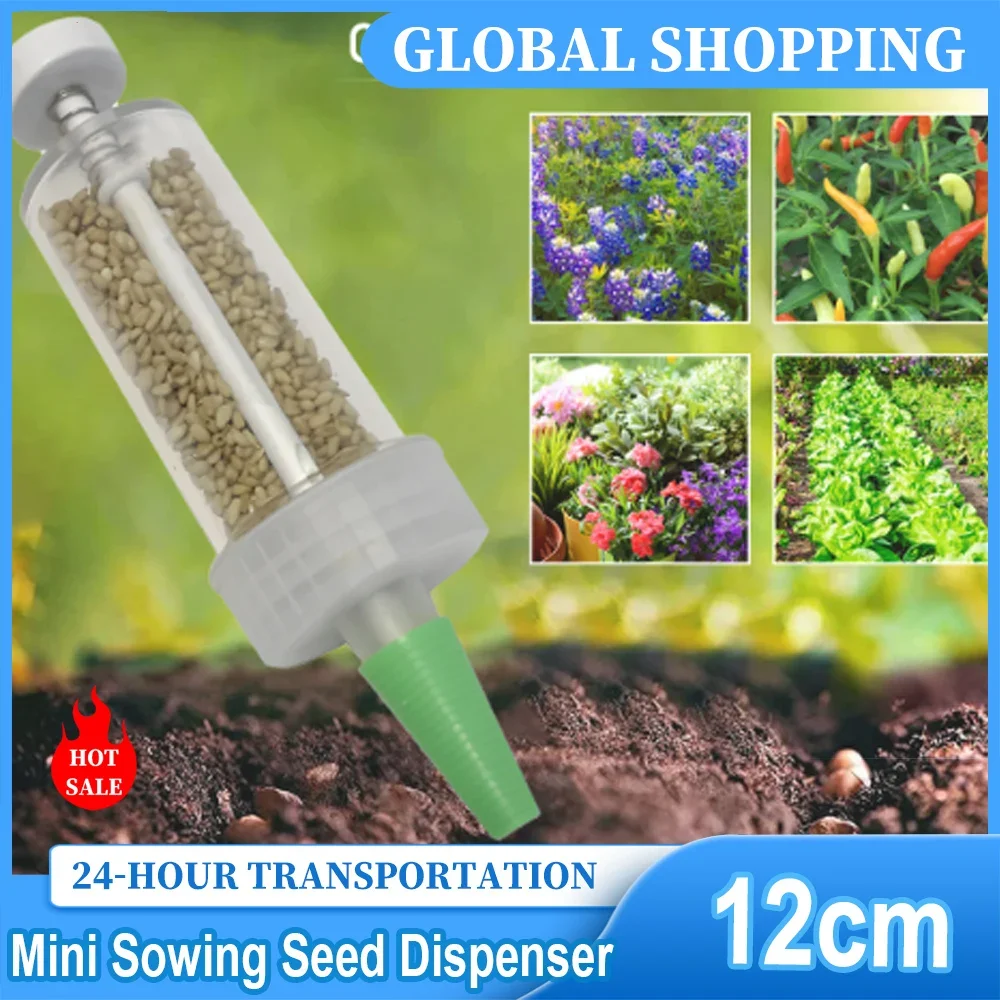 

Mini Sowing Seed Dispenser Manual Sower Seed Spreader Handheld Seed Planter Tool Settings Hand Seeder with