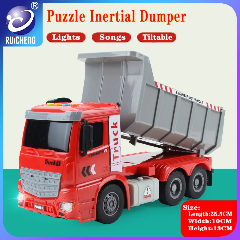 Puzzle Early Education Dump Truck 2-6 Years Old Children's Car toy Engineering Transport Vehicle Simulation Model Birthday Gift