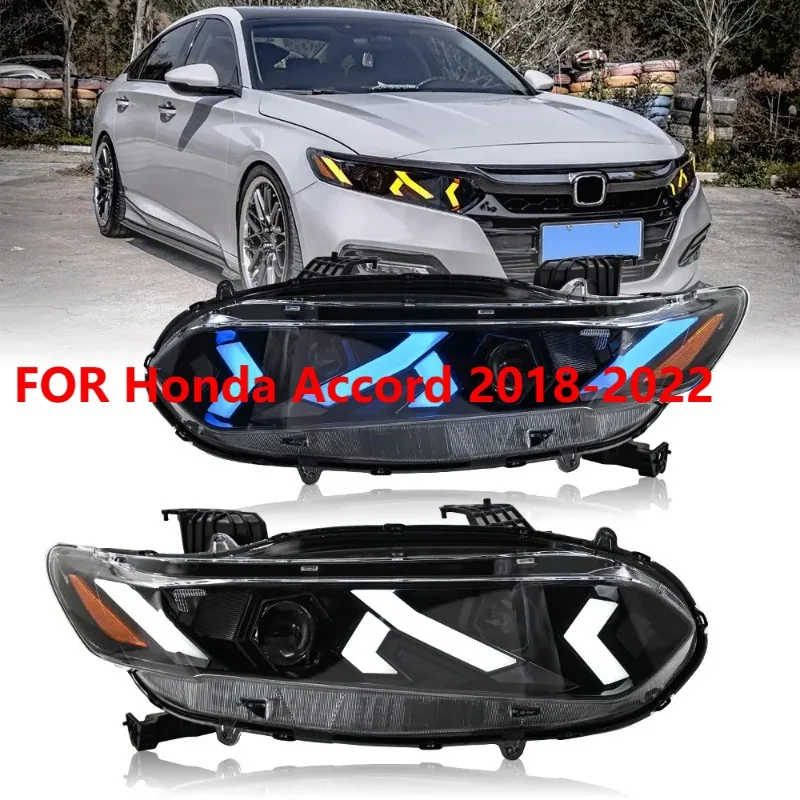

Для Honda Accord 2018-2022 1 пара светодиодных фар проектора с последовательным DRL