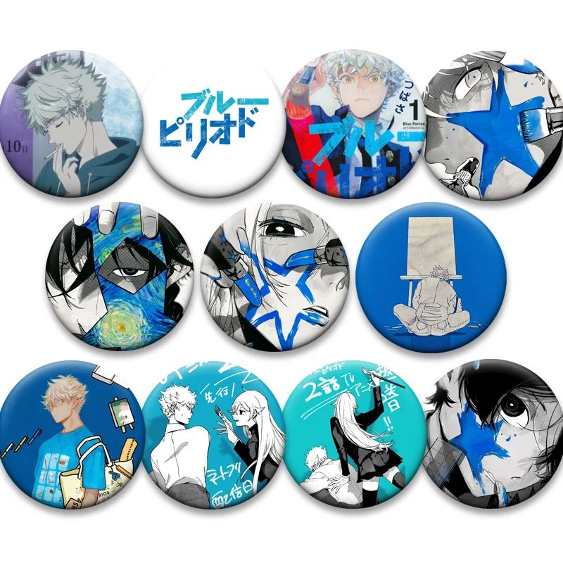 

Blue Period Brooches for Backpack Decoration Anime Figure Lapel Pins Yaguchi Yatora Ayukawa Ryuji Cartoon Badge Accessories Gift