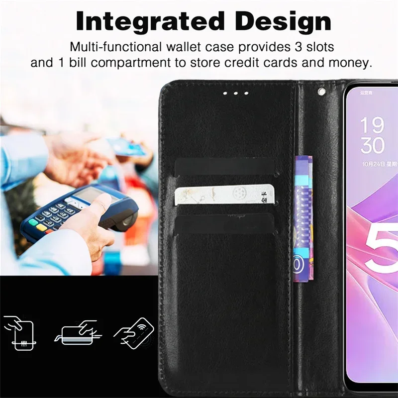 Leather Flip Case For Realme 13 Pro+ 12 Pro Plus 5G 11 Pro+ 11x Protective Cover Wallet Card Slot Kickstand Coque Fundas Capa